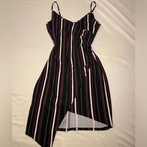 Rue 21 Stylish Black with red and white Striped Dress